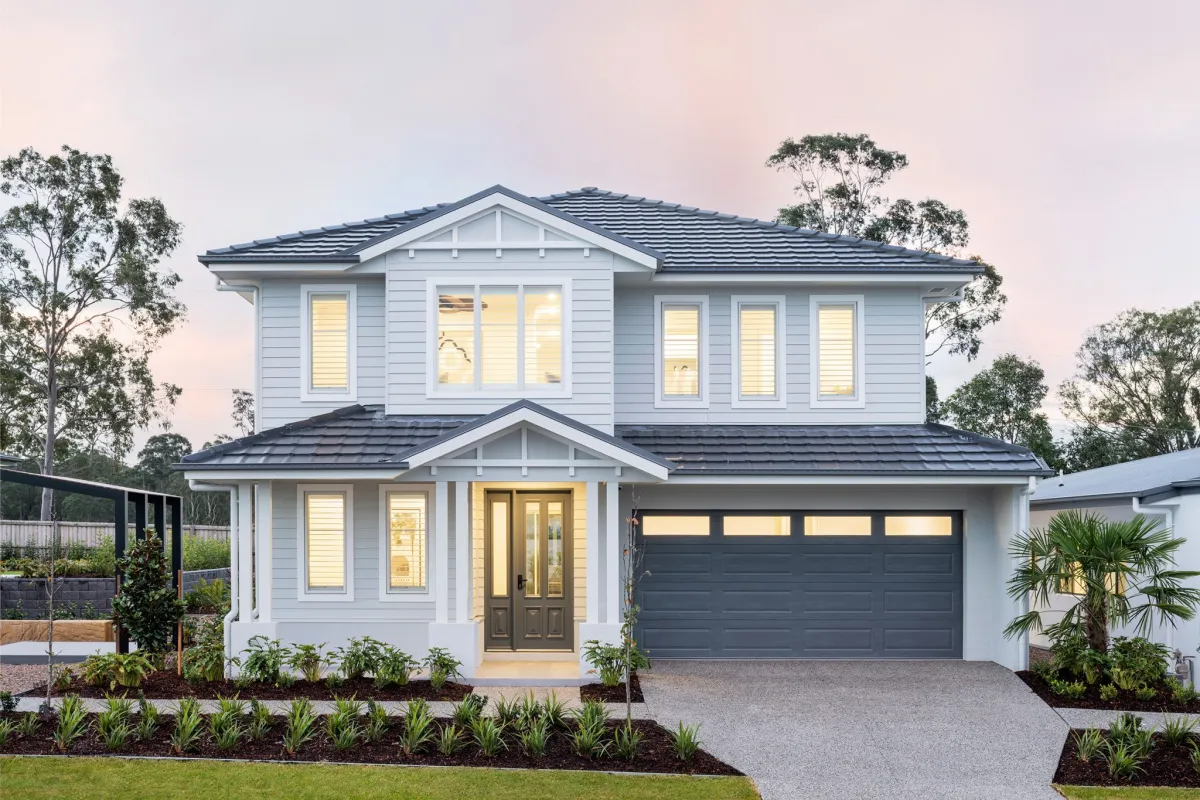 Split level display home facade