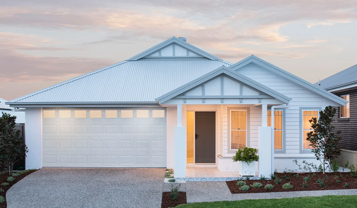 Montgomery Homes split level home built on a sloping site